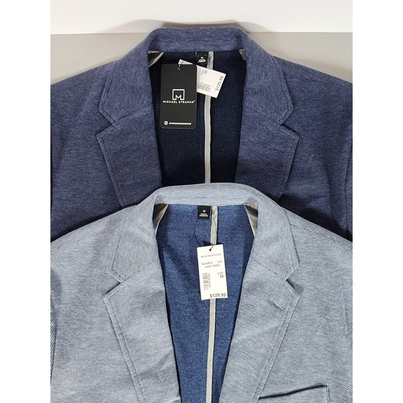 Michael Strahan Other - NWT‎ Lot Michael Strahan Mens Modern Fit Knit Sport Coat Blazer Blue Grey Navy M